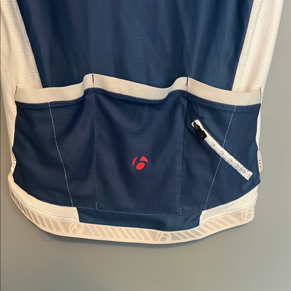 Retro Vintage Summer Bontrager Blue and White Men's Cycling Jersey SZ Medium - Picture 4 of 4